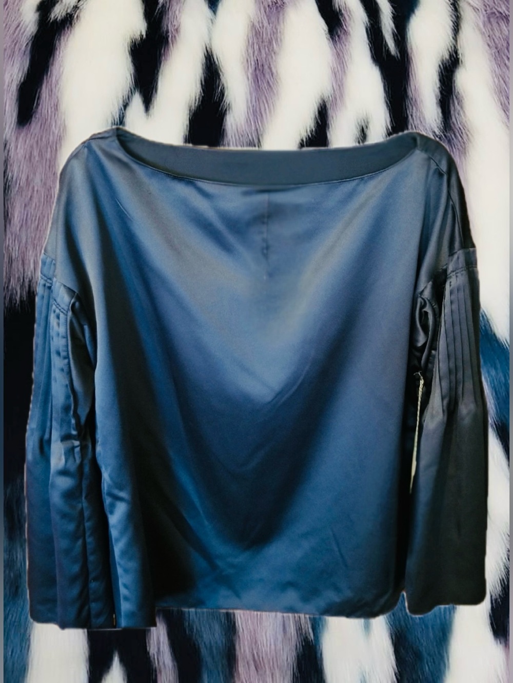 Elegant Jennifer Lopez Blue Satin Blouse